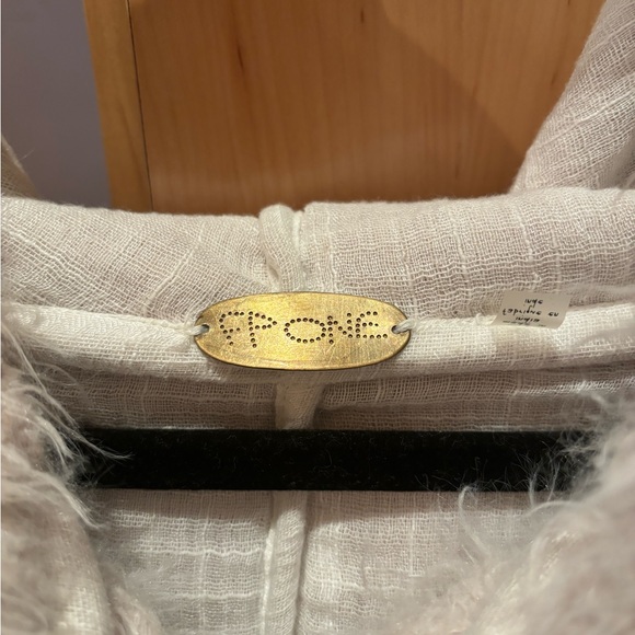 Free People One Zuri Parka Fuzzy Teddy Hooded Jacket Cream Sz S/P - Picture 14 of 14